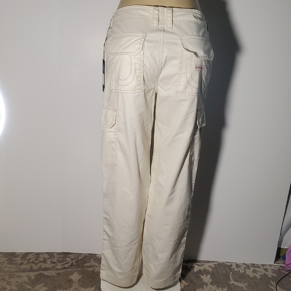 New Womens True Religion Military Cargo Pants Size 29 Cream - Picture 5 of 14